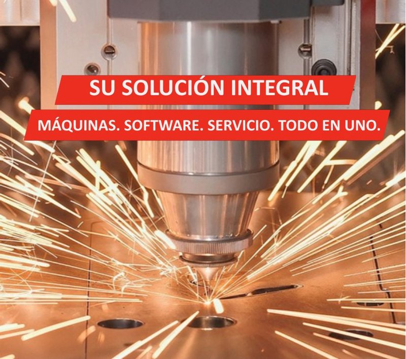 Flyer JFY: cabezal láser cortando chapa con chispas, soluciones para chapa metálica distribuidas por Elkarte Welding